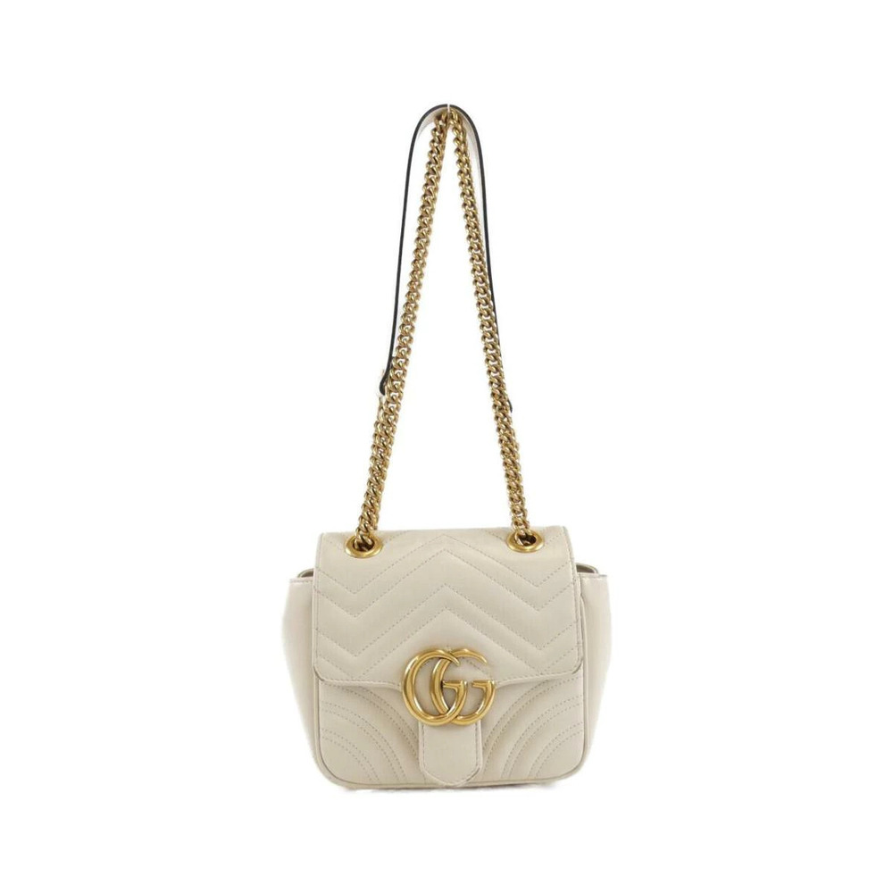 Gucci GG Marmont bag chevron matelasse leather White